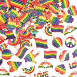 MARFOREVER 120PCS Rainbow Charms for Jewelry Making, Gay Pride Charms LGBT Colorful Enamel Charm Pendants for DIY Bracelet Neckl