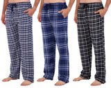3 Pack: Mens Big & Tall King Size Pajama Pants cotton Super Soft Pajamas Men Flannel Bottoms Fleece Buffalo Plaid Pj Lounge Pant