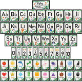 58 Pieces Educational Preschool Cards Kids Early Learning Poster Alphabet Number Colors and Shapes Bulletin Board Decoration Kin
