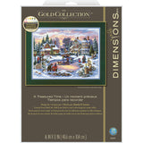 Dimensions Gold Collection Counted Cross Stitch Kit, Treasured Time Christmas Cross Stitch, 16 Count Dove Grey Aida, 16 x 12