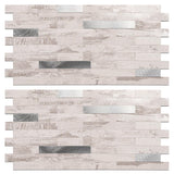 Koynsle Peel and Stick Backsplash Tile Waterproof Removable PVC Wall Sticker 3D Faux Stone Marble Brick White Accent Panels (Pol