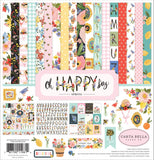 Carta Bella Paper Company Oh Happy Day Collection Kit paper, yellow, teal, blue, navy, green, red 12x12Inch