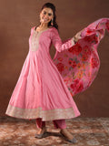 Libas Women'S Silk Blend Kurta Set (49509 Pink S