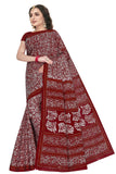 TAMAIRA FASHION Womens Plain Weave Pure Cotton Saree Without Blouse Piece(1654_Maroon)