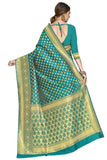Glory Sarees Womens Jacquard Art Silk Kanchipuram Saree (Kara115Tealgreen_Teal Green)