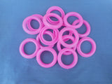 Cbadni Decor Plastic Curtain Rings Eyelet Rings (1.5 Inches) with Lock Pink Colour, Pack of 25 Pcs