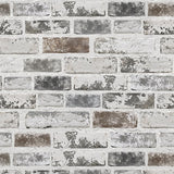 Brick Wallpaper Peel and Stick Wallpaper 17.3x393 Grey and White 3D Brick Wallpapers Self Adhesive Vintage Wall Paper Removable