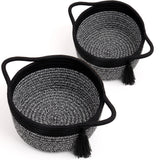 Empty Gift Basket - SweetMemo Mini Woven Rope Organizer Baskets for Baby Shower, Vanity, Makeup Brushes, Bathroom, Shelves, Desk