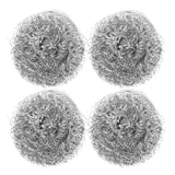 PartyKindom Stainless Steel Scrubbers 4 Pack Spiral Scourers for Dish Pot Pan Cleaning NonSkid Kitchen Cleaner Wire Scrubber Ba