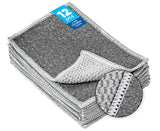 Microfiber Wholesale Scrubber Cloths (12 Pack, Grey) Scrub Without Scratching, Safe for NonStick, Stainless & Glass TwoSid