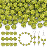 200 Pcs Olivine Rhinestone Beads for Jewelry Making, Sparkle Crystal Clay Christmas for Bracelet Baseball Necklace Earring Craft