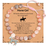 VULETO Horse Bracelet Gifts for Horse Lover Gilrs Women, Charm Bead Bracelet Stuff Christmas Birthday Jewelry Gifts for Kids Dau