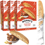 Nonni's Brown Butter Pecan Biscotti, Nutty Pecan Cookie with Rich Browned Butter Flavor, 8 Individually Wrapped Bakery Snacks, 5