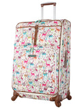 Lily Bloom Design Pattern 28 Luggage Softside Expandable With Double Spinner Wheels, Large Lightweight Suitcase Checked Bag For