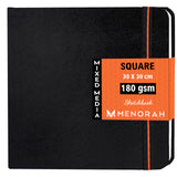 MENORAH Sketch Book for Artist Square 180 GSM Square Sketchbook for Drawing Hard Bound 100 Pages/50 Sheets (30.0