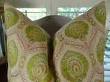Plutus Brands Plutus Tulip Handmade Throw Pillow, 20 X 36 King, Pink/Green
