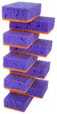 Okleen Purple and Orange Multi Use Scrub Sponges. Made in Europe. 9 Pack, 4.3x2.8x1.4 inches. Heavy Duty & Non Scratch Fiber. Od
