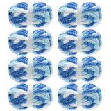 MABOZOO Tie Dye Chunky Yarn for Crocheting & Knitting, 8 Pack - Soft Plush Blue Fluffy Jumbo Chenille Yarn,Giant Thick Fuzzy Bul