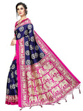 Gosriki Women'S Banarasi Art Silk Saree (Chota-Hathi Navy Blue),Navy Blue,,B07TBSWSGG