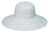 Wallaroo Womens Scrunchie Sun Hat Lightweight and Packable Sun Hat UPF 50+, White with Black PolkaDots
