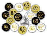65th Birthday Kisses Stickers, (Set of 324) Chocolate Drops Labels Stickers for 65 Birthday, Party Favors Decor for Kisses. Made