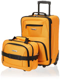 Rockland Fashion Softside Upright Luggage Set,Expandable, Orange, 2Piece (14/19)