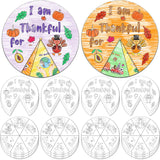 Jinei 12 Sets DIY Thanksgiving Craft Kit for Kids Color Your Own I Am Thankful for Wheel Craft Kit Thanksgiving Sunday School Pa
