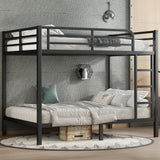 Bellemave Bunk Bed Full Over Full, Heavy Duty Bunk Beds Frame with Ladder, Full Size Bunk Beds with Safety Guardrails, Bunk Bed