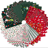 Christmas Layer Cake Fabric Bundles,10x10 Inch Precut Quilting Squares,100% Cotton Craft Fabric with 14 Holiday Patterns(42Pcs)