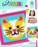 Colorbok 59338 Cat Learn to Sew Needlepoint Kit, 6Inch by 6Inch Pink Frame
