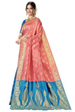 Glory Sarees Womens Silk Blend Banarasi Saree (Banarasi_Saree114_Peach)