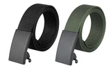 Zacharias MenS Nylon Canvas Army 40 Mm Belt (Rn301_Black & Green) (Pack Of 2)