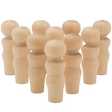 Wooden Peg Dolls Unfinished 2-1/4 inch, Mom Shape, Pack of 15 Wooden People Pegs for Crafts and Small World Play