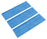 Zflow Ventures 18inch Microfiber Wet and Dry Mop Pads 3Pack Premium Commercial Grade Washable Pads (18inch, Blue)