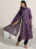 Libas Women'S Silk Blend Kurta Set (400342 Purple S