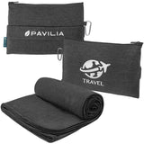 PAVILIA Travel Blanket Airplane Compact with Bag, Small Travel Pillow Blanket for Long Flights, Lightweight Plane Blanket with L