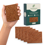 AuraVanam Natural Coconut Scrubber 5Pack Eco Friendly Dish Sponges for Kitchen Cleaning, Pots and Pans Zero Waste, Plastic