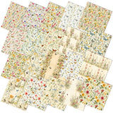 HunnmingRe 20 Pcs 10x10 Yellow Wildflower Quilting Fabric Square Romantic Wildflower Butterfly Quilted Fabric Bundle Spring