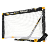 Franklin Sports unisex teen Franklin Sports Pittsburgh Penguins Mini Hockey Set Knee Hockey Goal Ball 2 Hockey Stick Combo, Pitt