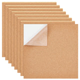 BENECREAT 8 Pack Self-Adhesive Cork Sheets 2mm Cork Tiles Cork Mat 12x12 Inch with Adhesive Back for Coaster, Wall Decoration, P