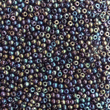 BeadExplosion Seed Beads 6/0 Czech Metallic Black Iris Rainbow Glass Beads
