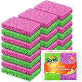 Cleaning Scrub Sponge by SCRUBIT Kitchen Dish Sponges for Dishes, Pots Pans & More 24 Pack Colors May Vary
