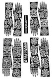 Mehendi Decorative Stencil Set With Floral And Mandala Patterns Stencil Bridal Design Sticker Rajasthani Mehndi Henna For Hands