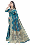 Sugathari Womens Banarasi Saree Pure Kanjivaram Silk Saree Soft New Ladies 2023 Design Wear Pattu Sarees Latest Party Sari Collections With Blouse Piece For Wedding Sadi (San Pari-192 Morpitch)