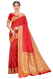 Glory Sarees Womens Banarasi Silk Saree With Blouse Piece (kara128_red_Red)