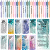 Feifeiya 50 Sets Mother's Day Christian Gifts Bulk Bible Verse Pens Emergency Numbers Bookmarks Church Welcome Gospel Tracts for