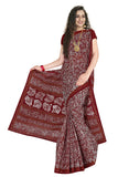 Tamaira Fashion Womens Plain Weave Pure Cotton Saree Without Blouse Piece(1654_Maroon)