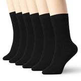 Men Women Thin Cotton Black Socks High Ankle 6 Pack