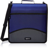 Amazon Basics Durable 3 Ring Zipper Binder with Multiple Pockets and Shoulder Strap, O-Ring Closure, Large Capacity, 4 inches, B