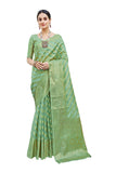 Glory Sarees Womens Organza Silk Woven Saree With Blouse Piece (Organza_SIlk101_Firozi)